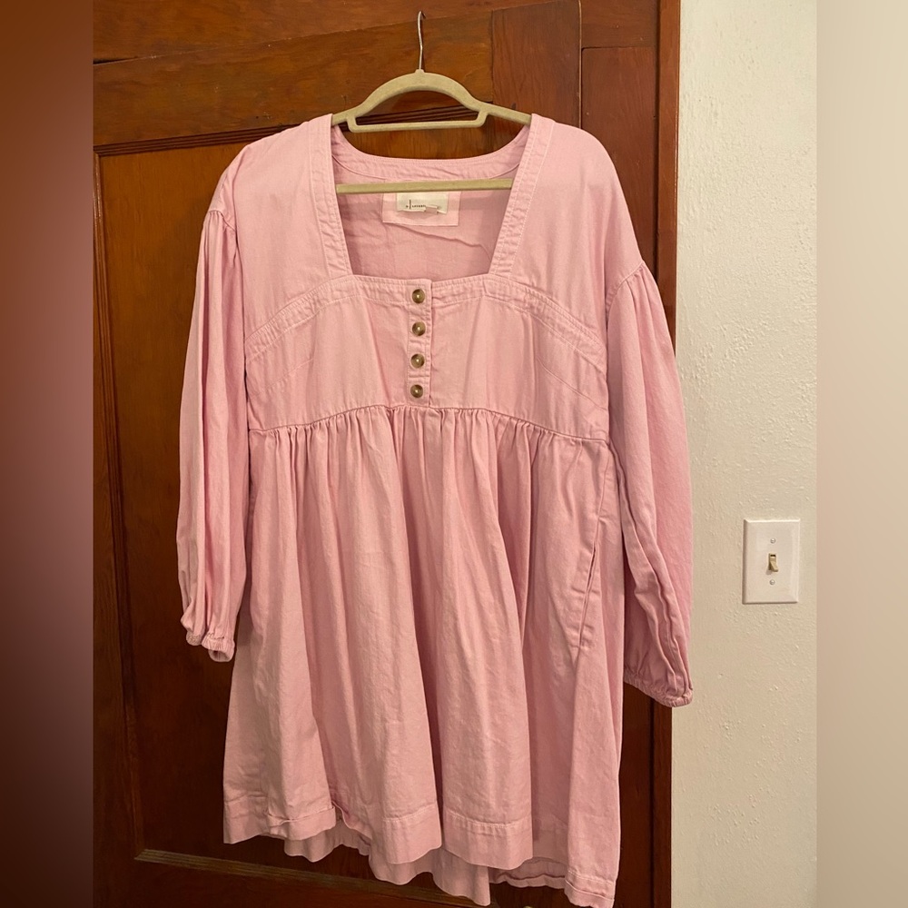 Anthropologie Pink Babydoll Dress